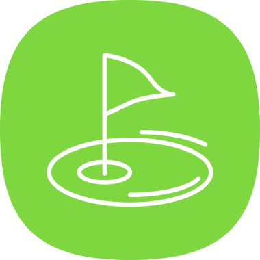 düz Golf bayrağı simgesi, vektör illüstrasyonu