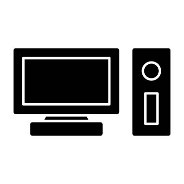 pc bilgisayar simgesinin vektör illüstrasyonu 