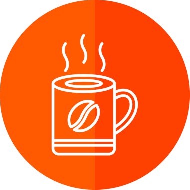 Kahve kupası ikonu. İnce çizgi tasarımı. vektör illüstrasyonu. 