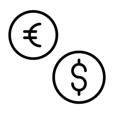 para değişim vektörü ince çizgi simgesi