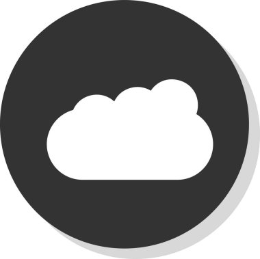 Basit Bulutlu hava simgesi, vektör illüstrasyonu