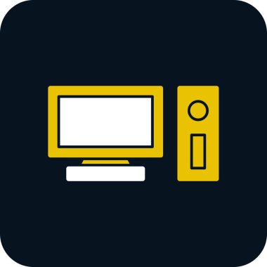 pc bilgisayar simgesinin vektör illüstrasyonu 