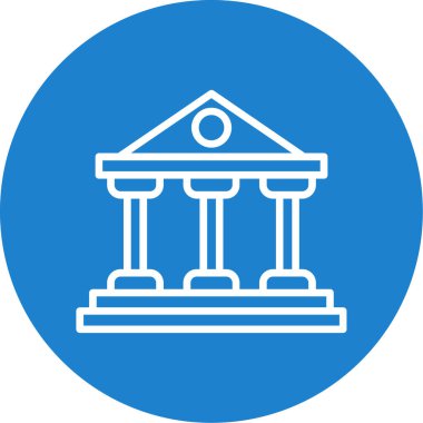 Banka binası. Web simgesi basit illüstrasyon