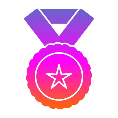 Yıldızlı madalya. Web simgesi basit illüstrasyon