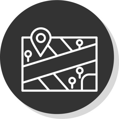 harita pin konumu simgesi düz biçimli