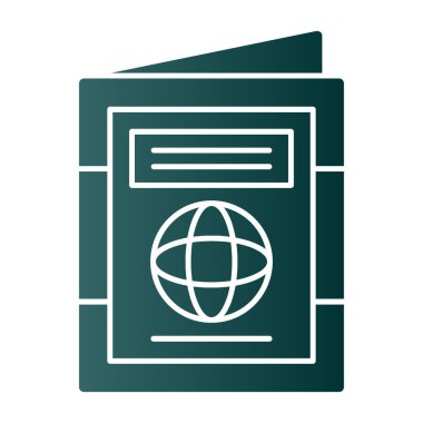 Pasaport web simgesi vektör illüstrasyonu