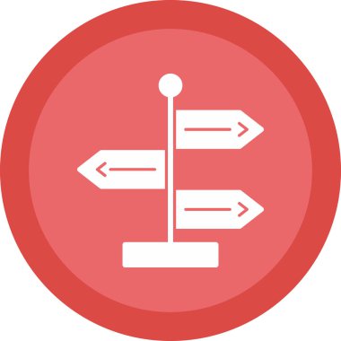 Yön, işaret direği simgesi. Basit vektör illüstrasyonu