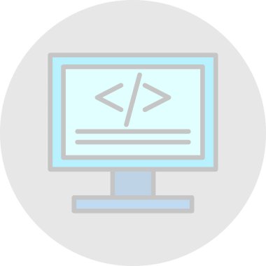 Kodlama simgesinin vektör illüstrasyonu 