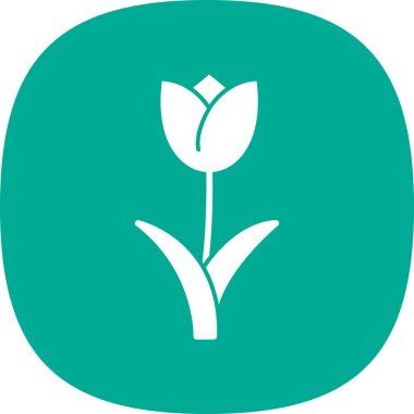 Basit düz lale çiçeği tasarımı vektör çizimi 