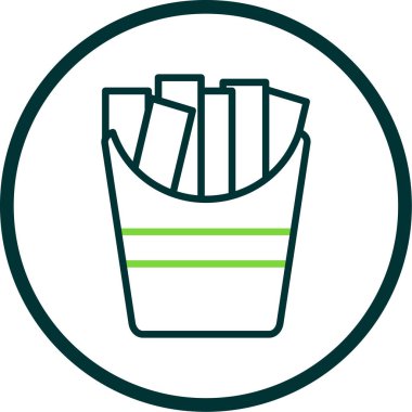 Patates kızartması simgesi, vektör çizimi basit tasarım arkaplanı 