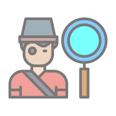 Dedektif ikon vektör illüstrasyonu