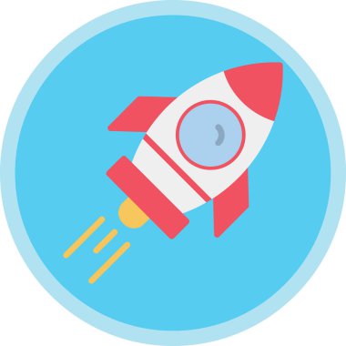 Roket gemi simgesi, vektör çizimi basit tasarım