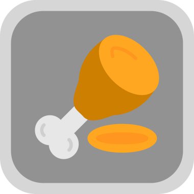 tavuk yassı vektör simgesi