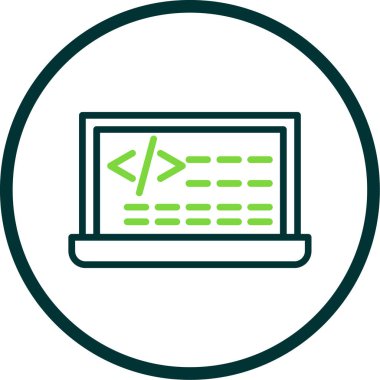 Kodlama simgesinin vektör illüstrasyonu 