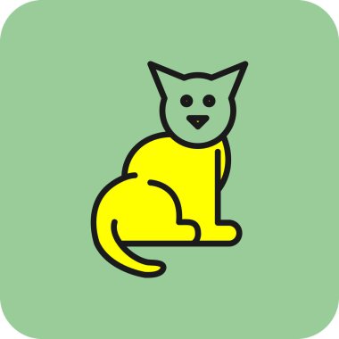 Kedi. Web simgesi vektör illüstrasyonu