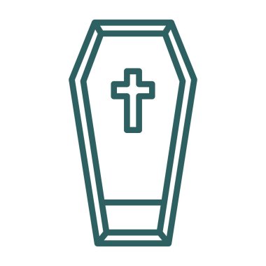 tabut vektörü ince çizgi simgesi