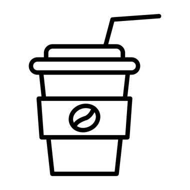 Saman içen kağıt kahve fincanı. Kafe logosu. Vektör.