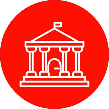 Parlamento binası simgesi, vektör illüstrasyonu basit tasarım