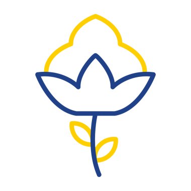 Pamuk çiçek simgesinin vektör illüstrasyonu 