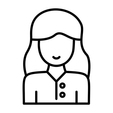 Kadın avatar simgesi, vektör illüstrasyonu 