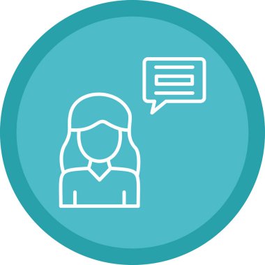 Konuşma balonlu kadın avatarı