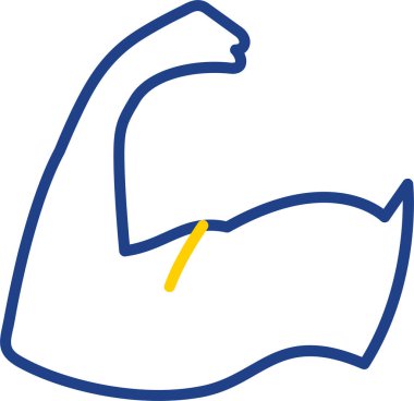 güçlü adam kol simgesi, vektör illüstrasyonu