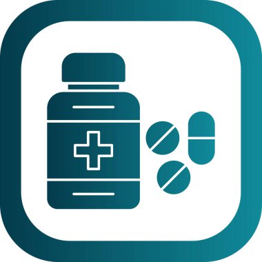 İlaç hapları ikonlu hap şişesi basit bir şekilde izole edilmiş vektör illüstrasyonu