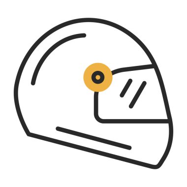 Kask simgesi basit tasarım illüstrasyonu 