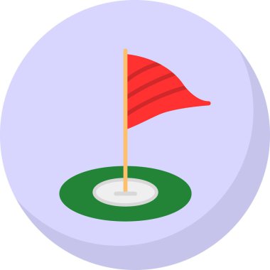 Golf bayrağı simgesinin vektör illüstrasyonu 