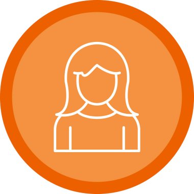 kız düz simgesi, vektör illüstrasyonu