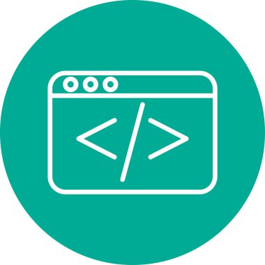 Kodlama simgesinin vektör illüstrasyonu 