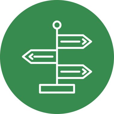 Yön, işaret direği simgesi. Basit vektör illüstrasyonu