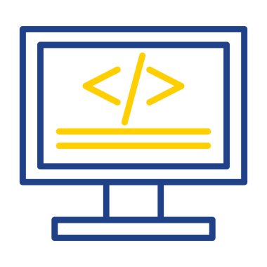 Kodlama simgesinin vektör illüstrasyonu 