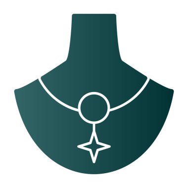 Kolye mücevher simgesinin vektör çizimi 