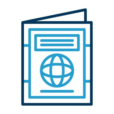 Pasaport web simgesi vektör illüstrasyonu