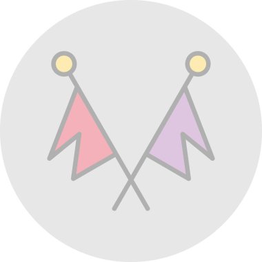 Basit bayrak vektör çizgisi simgesi 