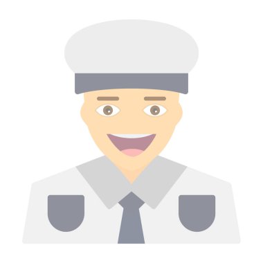 Gülümseyen adam ikonu. Düz renk tasarımı. vektör illüstrasyonu.