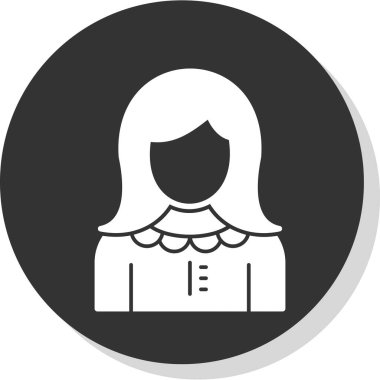 kız düz simgesi, vektör illüstrasyonu