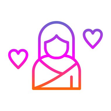 Kalbi olan Afrodit düz simge 