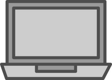 Basit dizüstü bilgisayar simgesi, vektör illüstrasyonu