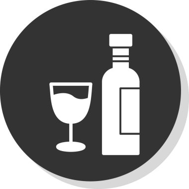 Cam vektör ikon dizaynlı şarap şişesi