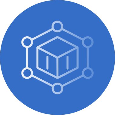 Blockchain simgesi, vektör illüstrasyonu basit tasarım