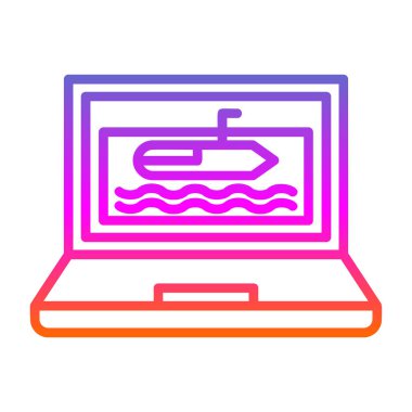 bilgisayar ekranı ikon vektörü ince çizgi