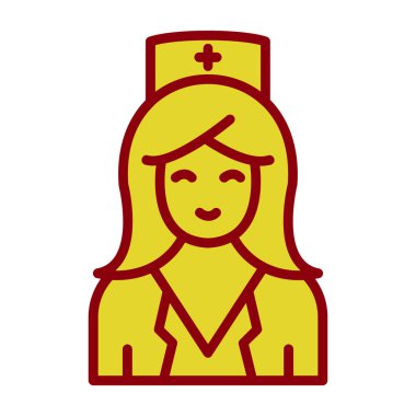 Hemşire hanım. Web simgesi basit illüstrasyon 