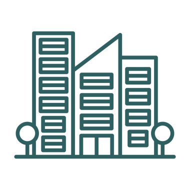 bina simgesi, basit vektör illüstrasyonu