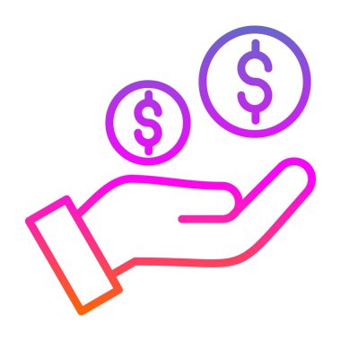 Dolar. Web simgesi basit illüstrasyon