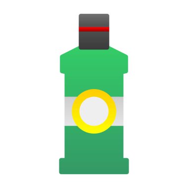 Yeşil yağ şişesi, düz stil.