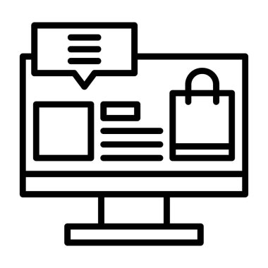 çevrimiçi alışveriş simgesi, vektör illüstrasyonu