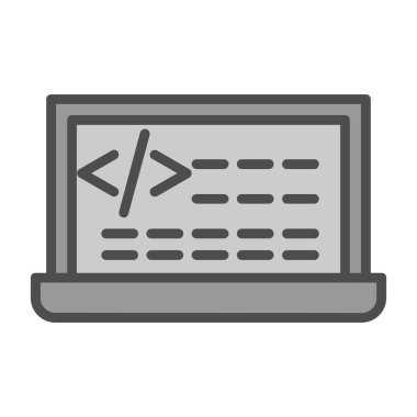 Kodlama simgesinin vektör illüstrasyonu 