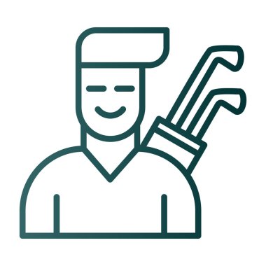 Golfçü web simgesi, vektör illüstrasyonu 